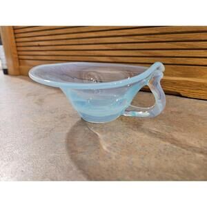 Vintage Fostoria Opalescent Seascape Blue Handled Preserve